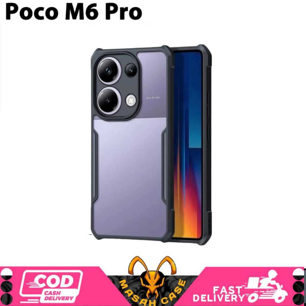 Case Sundd xiaomi Poco M6 Pro 4G M6 PRO 5G Hardcase Shockproof Transparan Armor