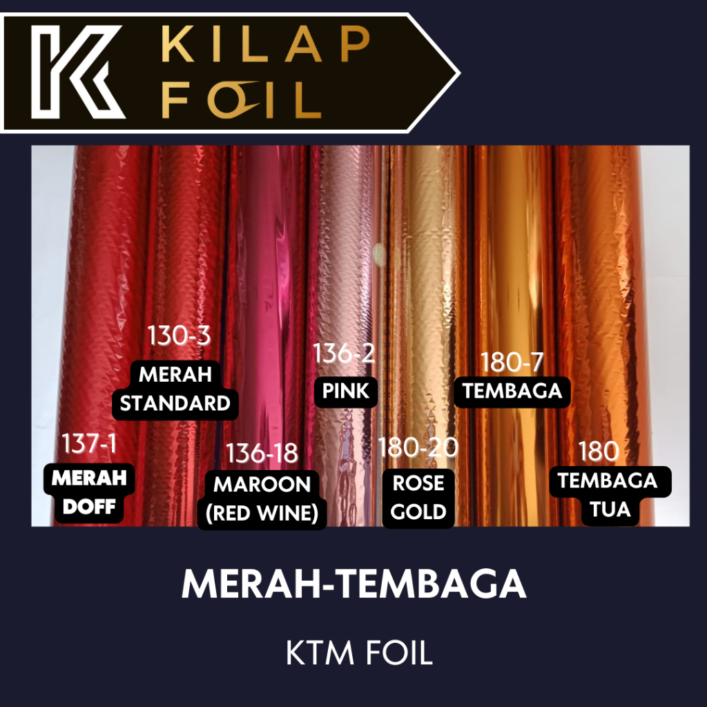 Hot Stamping Foil KTM Merah Pink Tembaga - Pita Foil