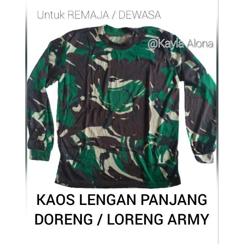 KAOS LENGAN PANJANG LORENG ARMY / BAJU LENGAN PANJANG LORENG ARMY