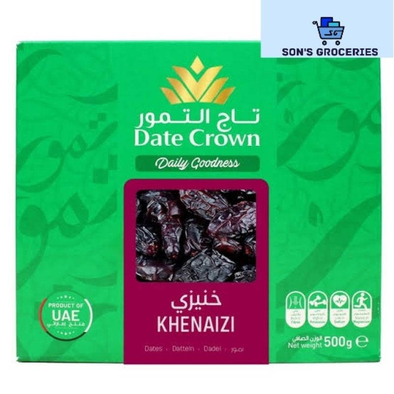 

Kurma Date Crown KHENAIZI Kemasan Box 500 gr