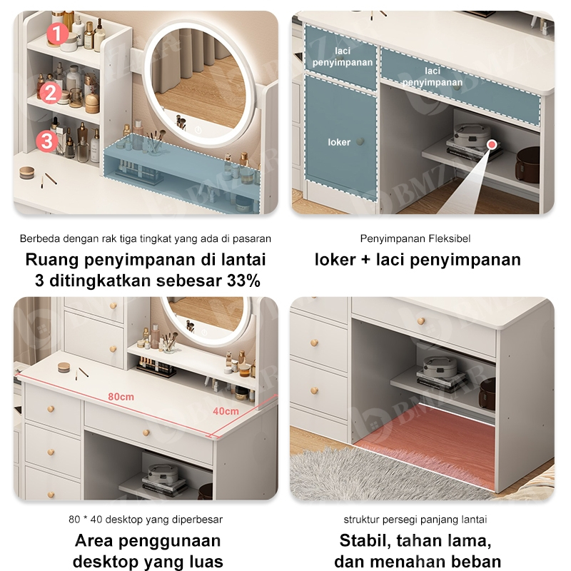 KUBIBIX BMZAR MEJA RIAS LAMPU LED MEJA RIAS MINIMALIS MEJA RIAS LESEHAN MEJA RIAS ANAK PEREMPU MEJA