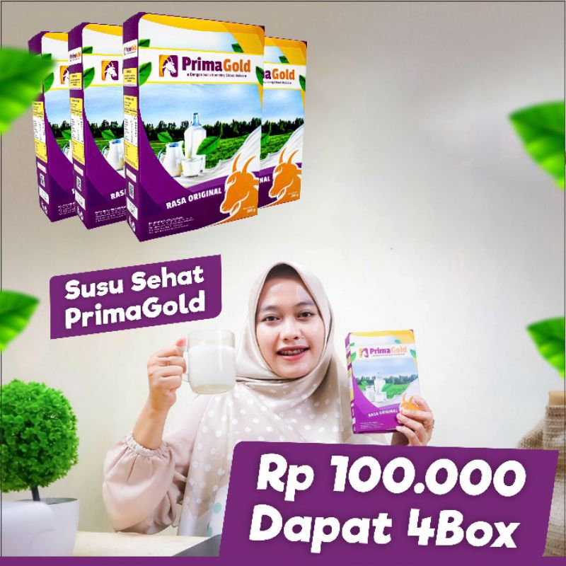

primagold paket 4 box susu kambing etawa murni primagold 200gr ORI