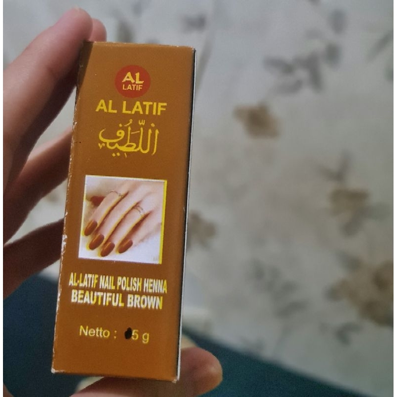 AL-Latif nail polish henna beuatiful brown 5 gr (preloved)