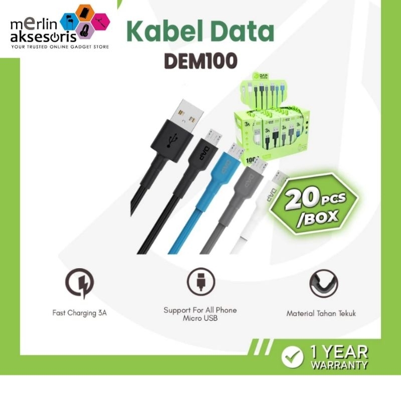 DAP KABEL DATA FAST CHARGING USB TO MICRO SUPPORT QUICK CHARGER 3.A  DEM100