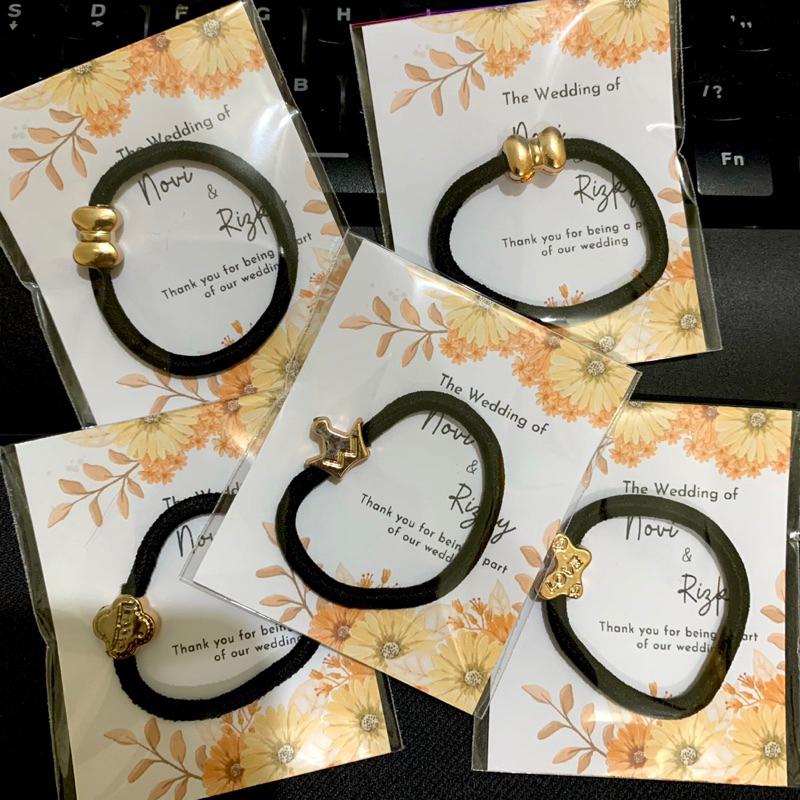 [isi 50] SOUVENIR WEDDING IKAT RAMBUT | Souvenir Custom nama Aqiqah | souvenir unik