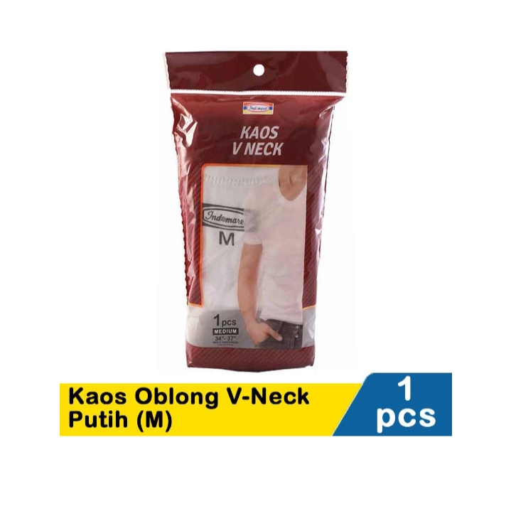 Indomaret Kaos Oblong V-Neck Putih 1 pcs size M / XL