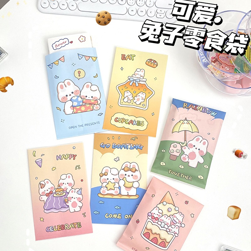 

5pcs White Bunny Rabbit Paper Bag / Kantong Kertas Kelinci Lucu / Cute Flat Paper Bag / Fancy Kantong Packing Online Shop