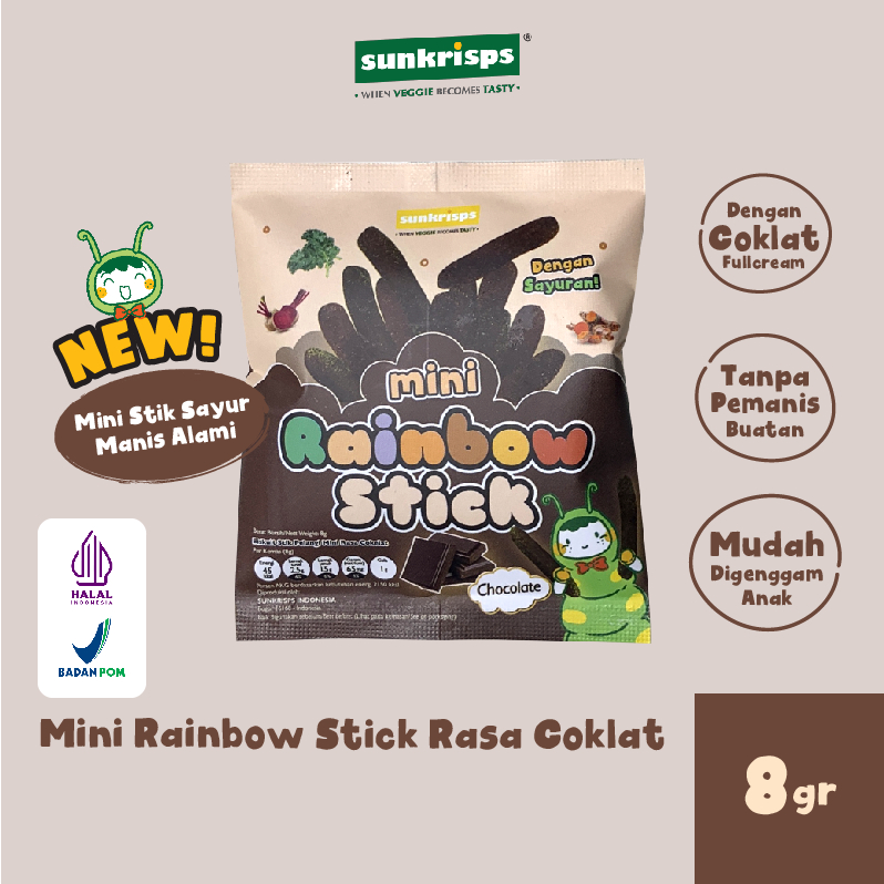 

New Mini Rainbow Stick Chocolate | Mini Stik Pelangi Rasa Coklat by Sunkrisps