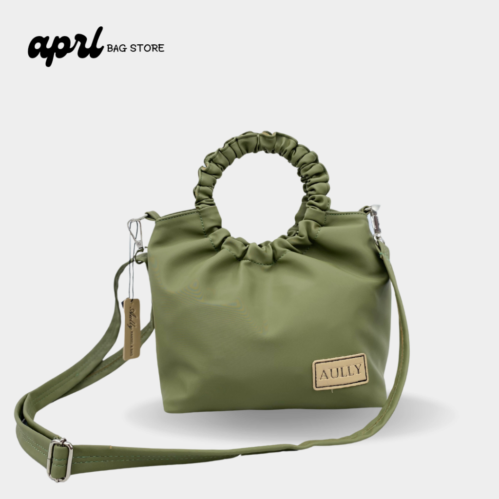 Tas Selempang Sling Bag Wanita Kain Slingbag Slempang Perempuan Korea Kekinian Hijau APRL