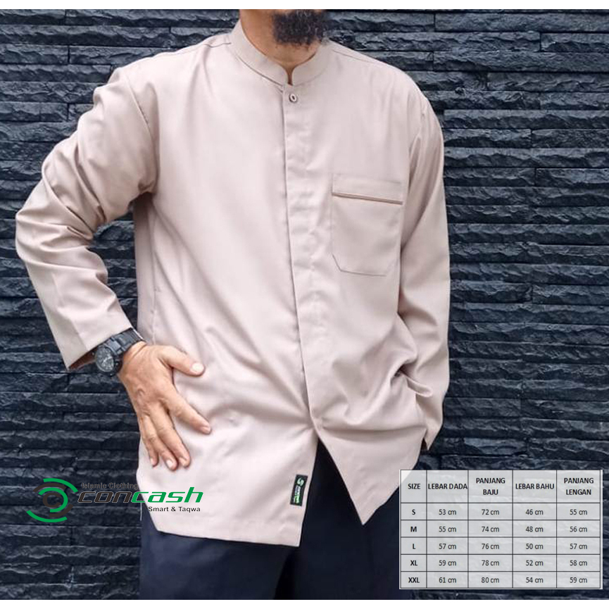 kemeja koko / kemeja koko lengan panjang / cream