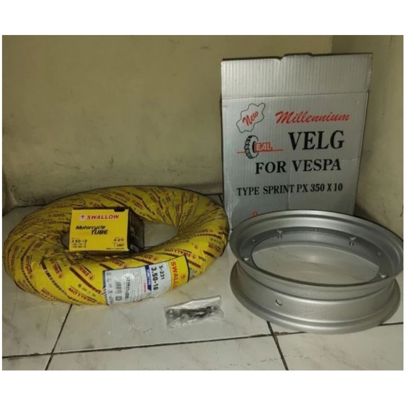 Paket set lengkap ban luar dalem swalow velg vespa ring 10