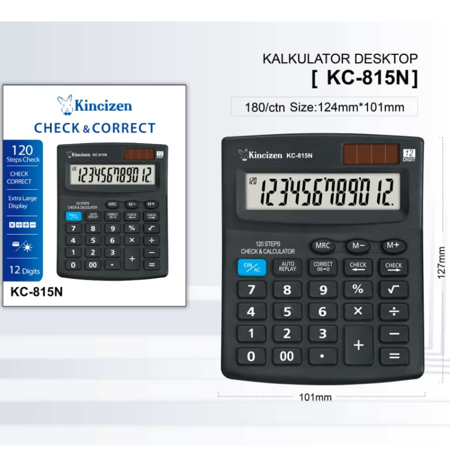 

Calculator KINCIZEN KC 815 12 Digit 2 Power Check And Correct Replay Kalkulator KC-815 KINCIZEN 815N 815