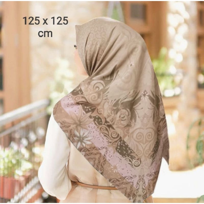 SALE HIJAB / SYARI NARMALIAA COKLAT / COD / KERUDUNG VOAL MOTIF / SEGI EMPAT VOAL / JILBAB TERBARU /