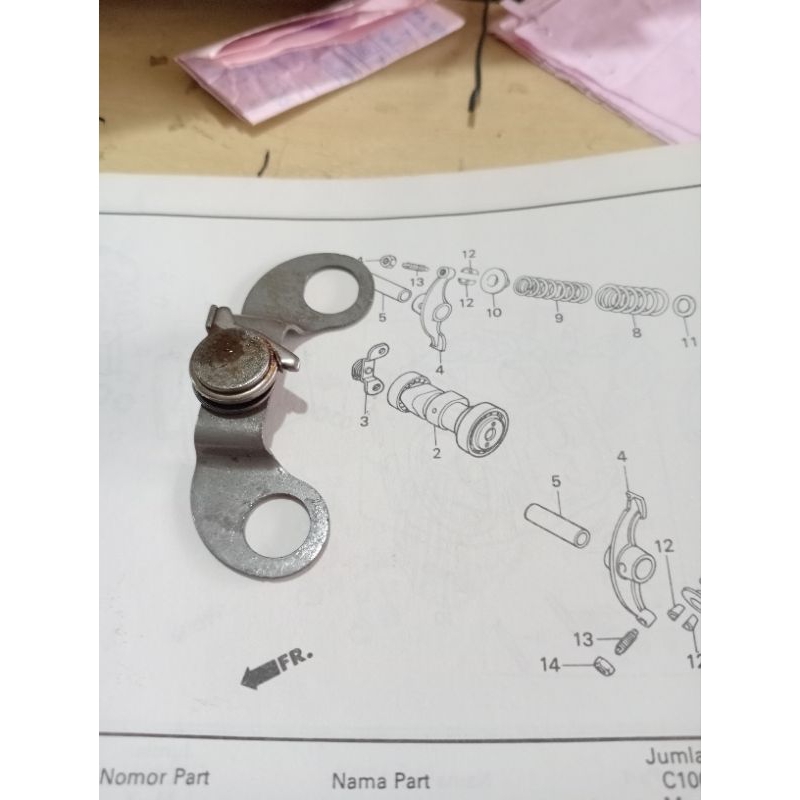 Plate COMP,Stopper/Kupu2NokenAs prima grand supraX kode 14150-GN5-911 sesuai foto