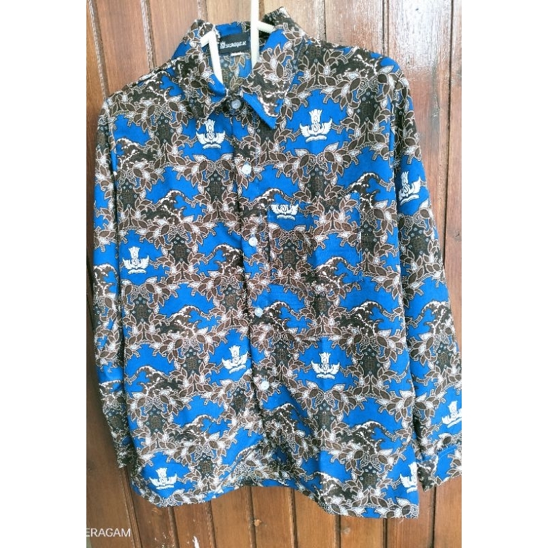 Batik SMP/Seragam Batik Sekolah SMP/Batik SMP Motif penyu Biru