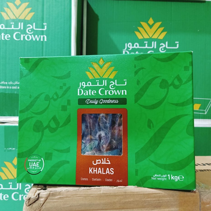 

Kurma Date Crown Khalas lunak dan manis rasanya Isi 1 kg Kemasan Baru