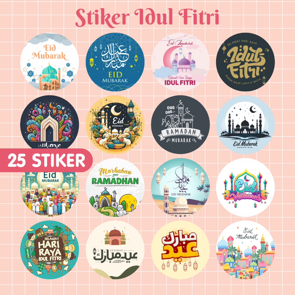 

Stiker bulat idul fitri - stiker hampers lebaran - sticker eid mubarak