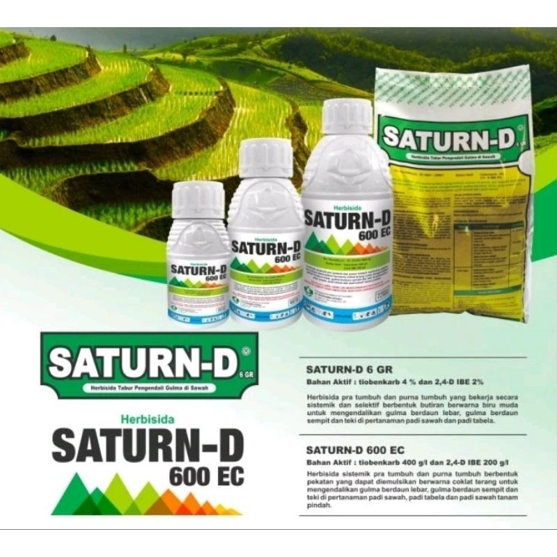 Saturn-D 600 EC tiobenkarb 400 g/ℓ & 2,4 isobutil ester 200 g/ℓ Herbisida Tabur 2Kg