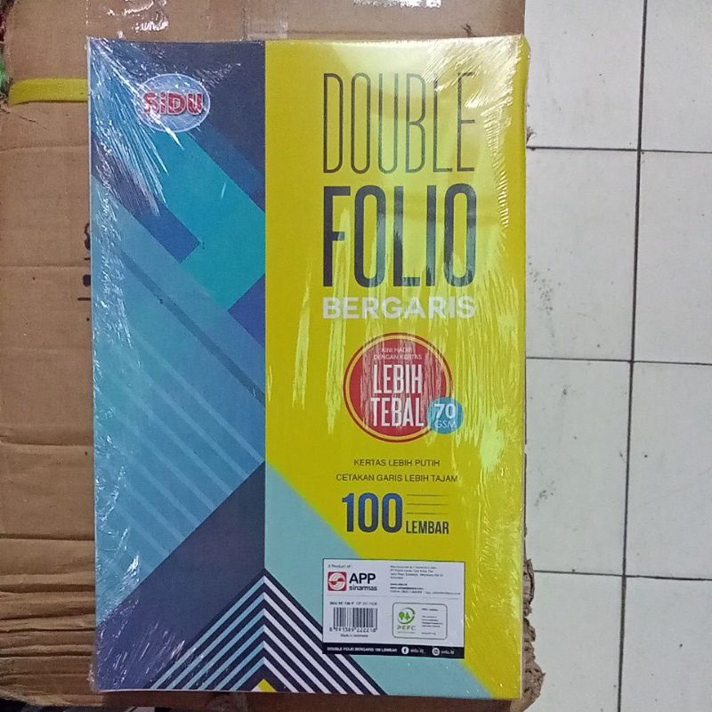 

double folio sidu bergaris 100 lembar 70GSM / pack