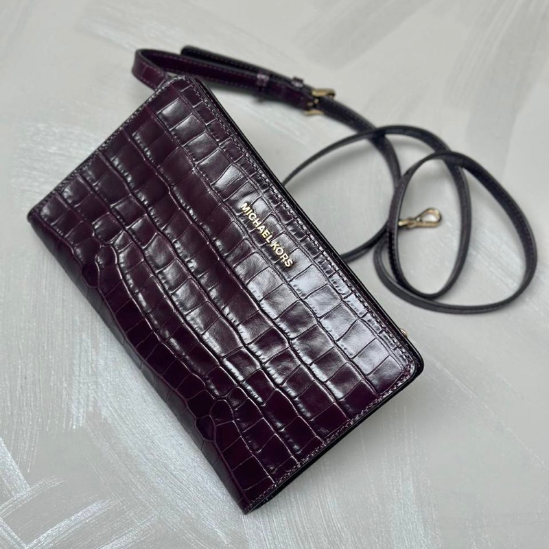 Original Michael Kors MK Large Crossbody Clutch Croco