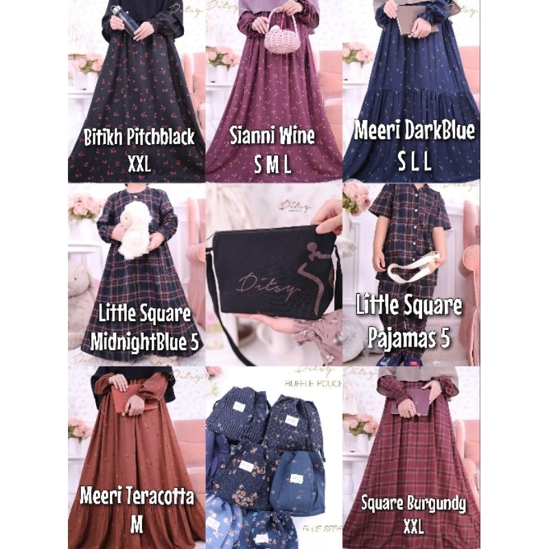 Nightgown, Little Nightgown, Pajamas by Ditsy (Series Januari 2024) Bitikh Pitchblack, Sianni Wine, 