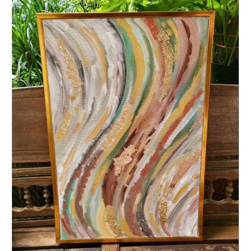 

Abstract Series 6. Ukuran 62x42cm Lukisan Tangan Asli, Acrylic di kanvas dengan frame.