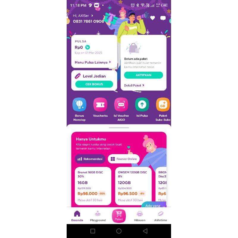 paket data axis