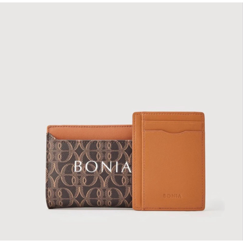Bonia - Placard Monogram 2 Fold Wallet with Pocket Copper