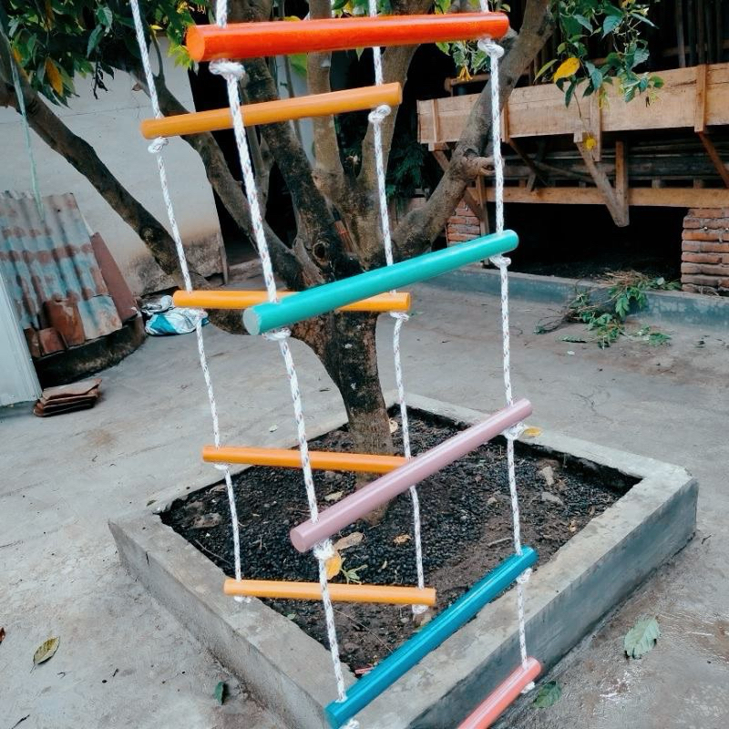 PREMIUM TANGGA KAYU PLAYGROUND TAMAN BERMAIN ANAK RUMAH POHON MOTORIK CLIMBING SET MONKEY LADDER TAL