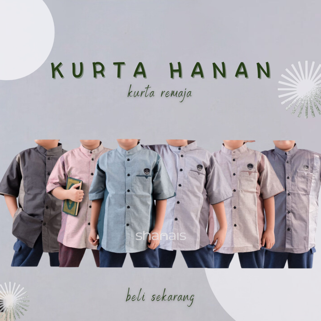 Koko Hanan Anak Remaja l Kurta Koko Lengan Pendek Anak | Ilnaaf