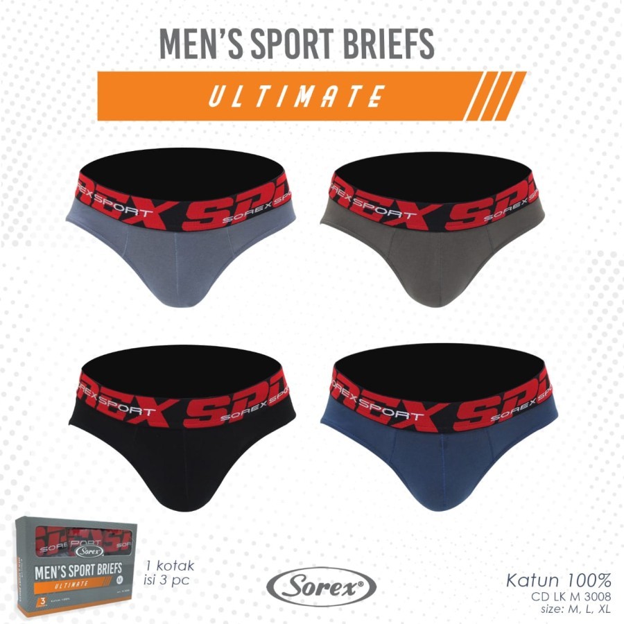 Sorex 3008 Celana Dalam Pria Katun Sport