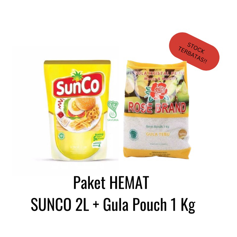 

PAKET HEMAT (SUNCO 2L + Gula Rose Brand 1 kg)