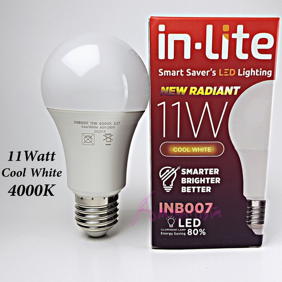 Lampu Bohlam inlite LED Bulb 11W 11 watt 11Watt Natural White semu 4000K E27 1200lm SNI
