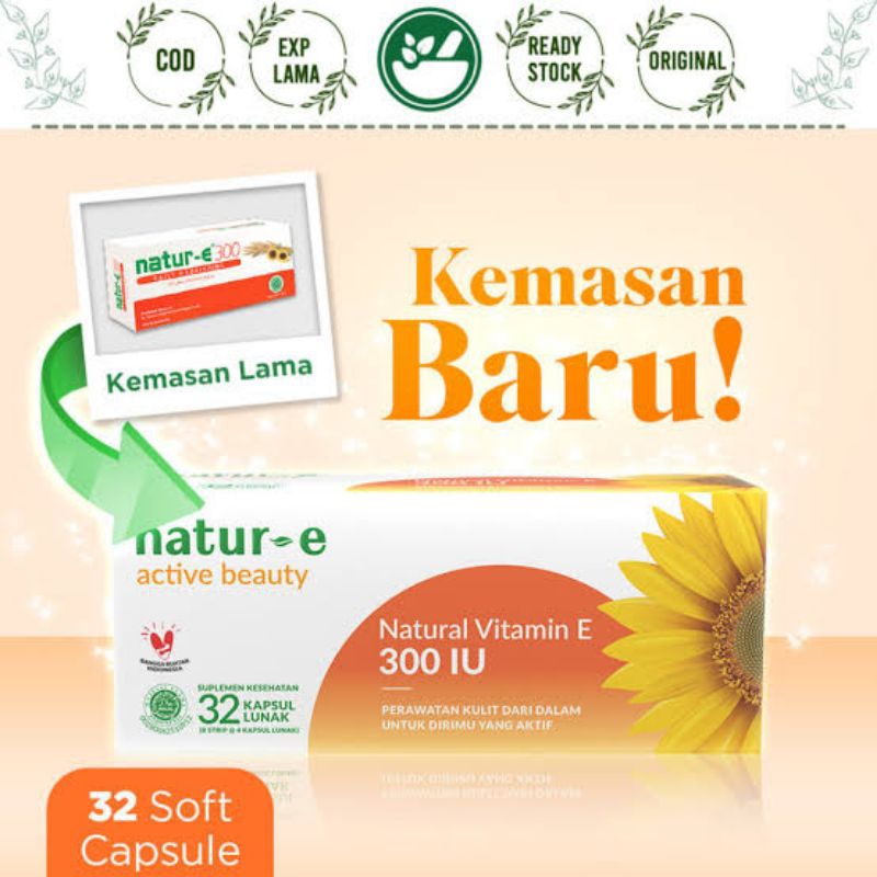 Natur-E Daily Nourishing 300IU 32 Kapsul / Suplemen / Kulit Kering