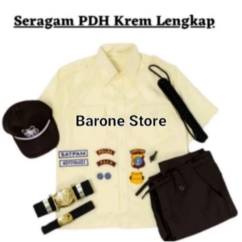 Baju Seragam PDH Satpam / Security Krem Terbaru, Murah Berkualitas
