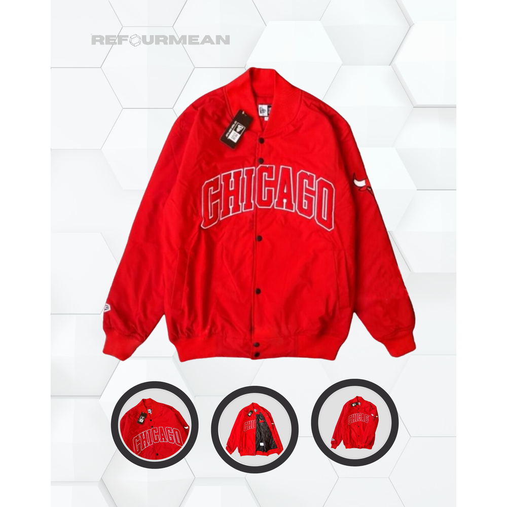 REFOURMEAN Chicago Bulls Varsity Jaket NBA Basket ball Series