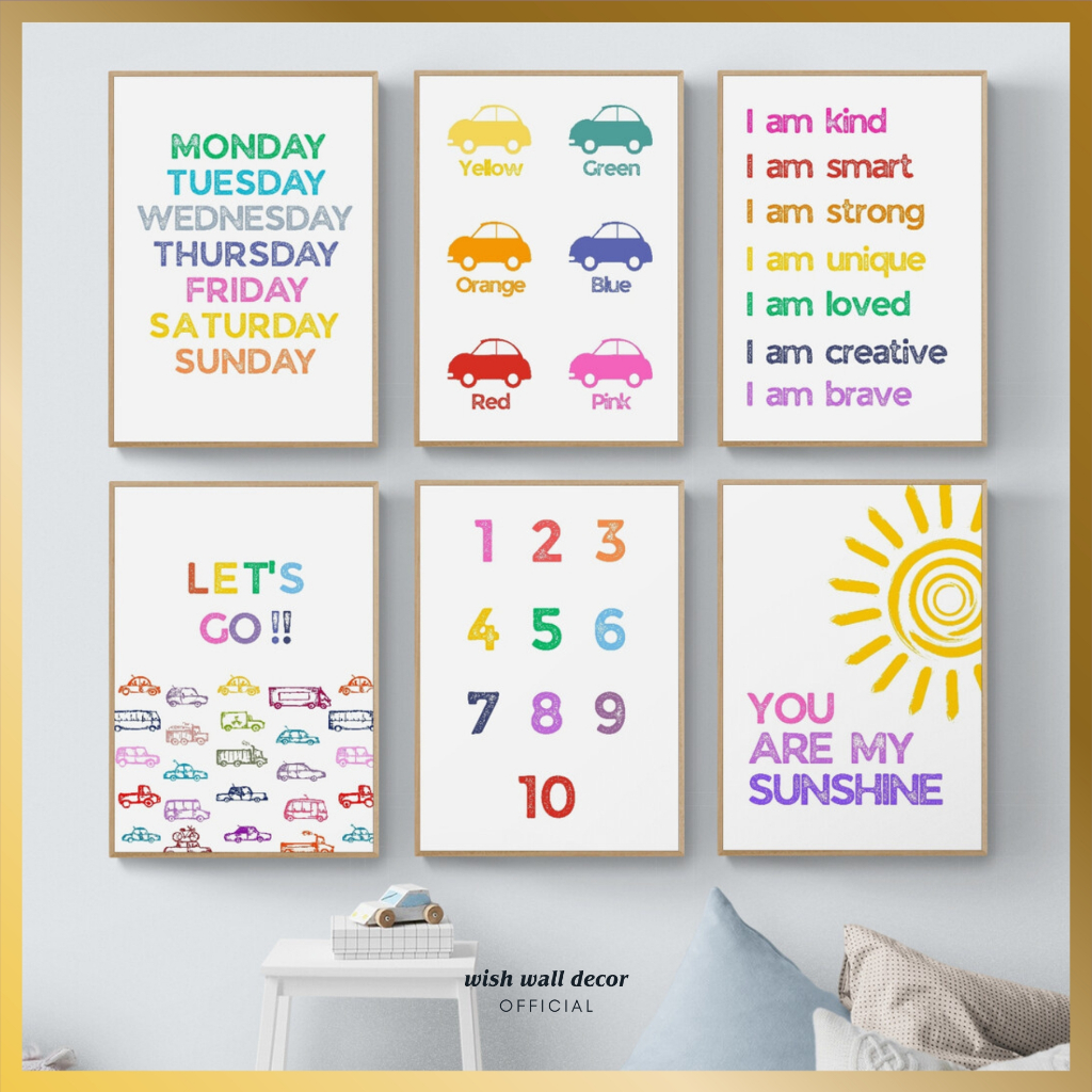 Hiasan Dinding Aesthetic 20x29 cm untuk Kamar Tidur Anak Pajangan Dinding Dekorasi Kamar Poster Kayu