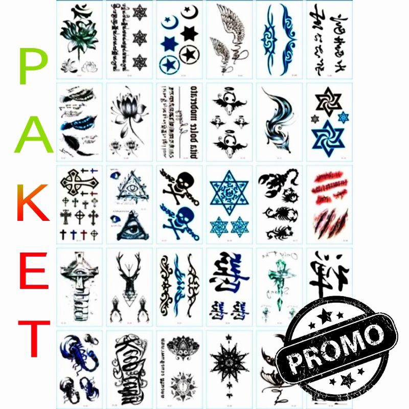 5 gambar tato temporer RANDOM/ACAK | TATO SEMI PERMANENT