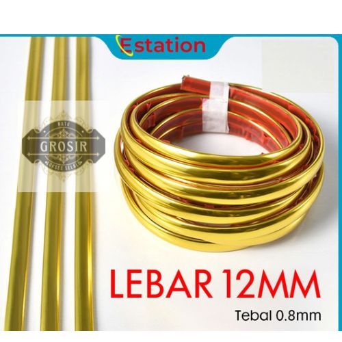 COD- WALL STICKER PANJANG 1 METER / LIST PLAT STRIP MIRROR / LIST PLAT STRIP MIRROR GOLD LIST PLAT S