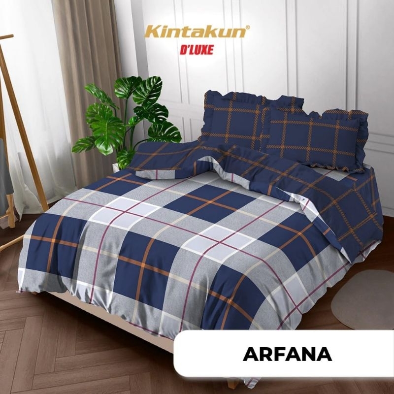 5in1 Full Set Bedcover + Sprei Kintakun 3D Extra King Queen Rumbai Flat 180x200 160x200 200x200 Moti
