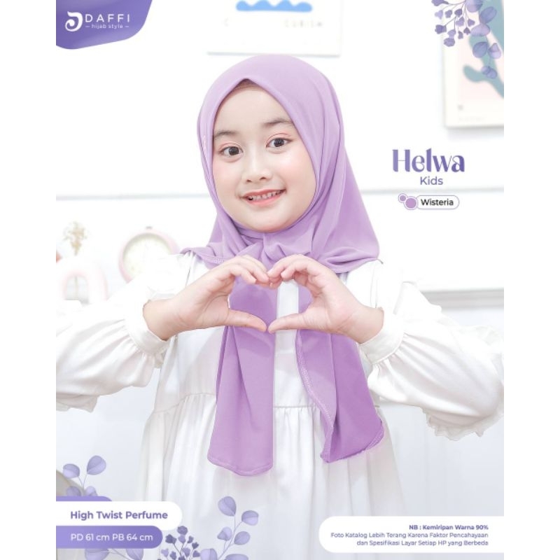 HELWA KIDS Jilbab Anak Daffi Hijab kerudung Anak Pasmina Instan anak Jersey Non Ped Premium Terbaru 2024