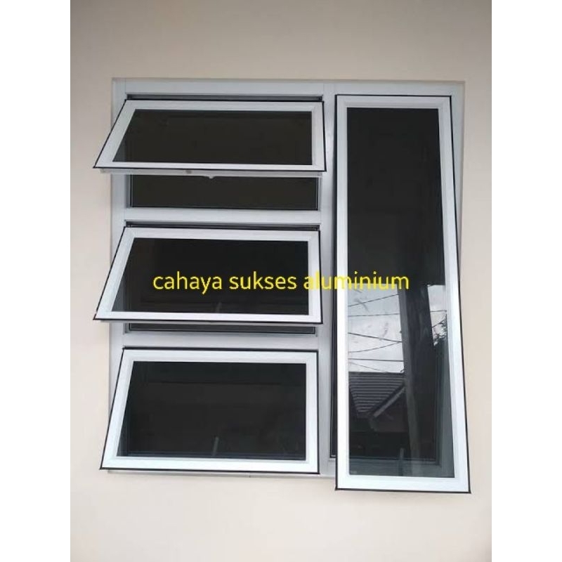 Jendela aluminium, kusen aluminium , bouvenlight , jendela casment 170cm x140cm
