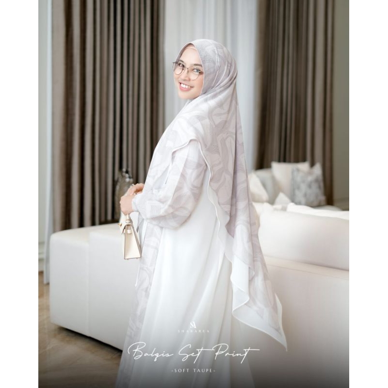 GAMIS Balqis Dres Set Printing (Set Khimar) Original by shArarea