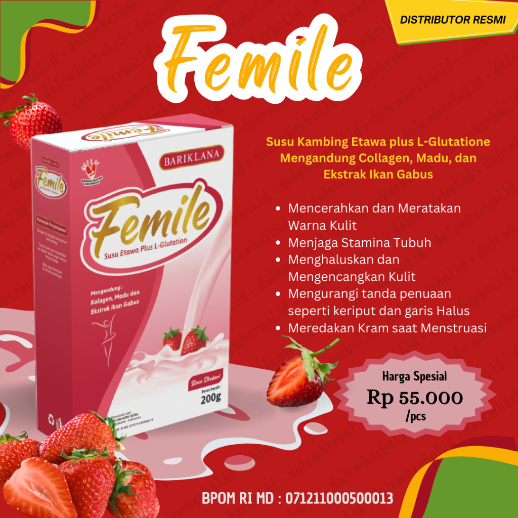 

FEMILE Susu Kambing Etawa plus L-Glutation Collagen dan Ikan Gabus Mencerahkan Kulit