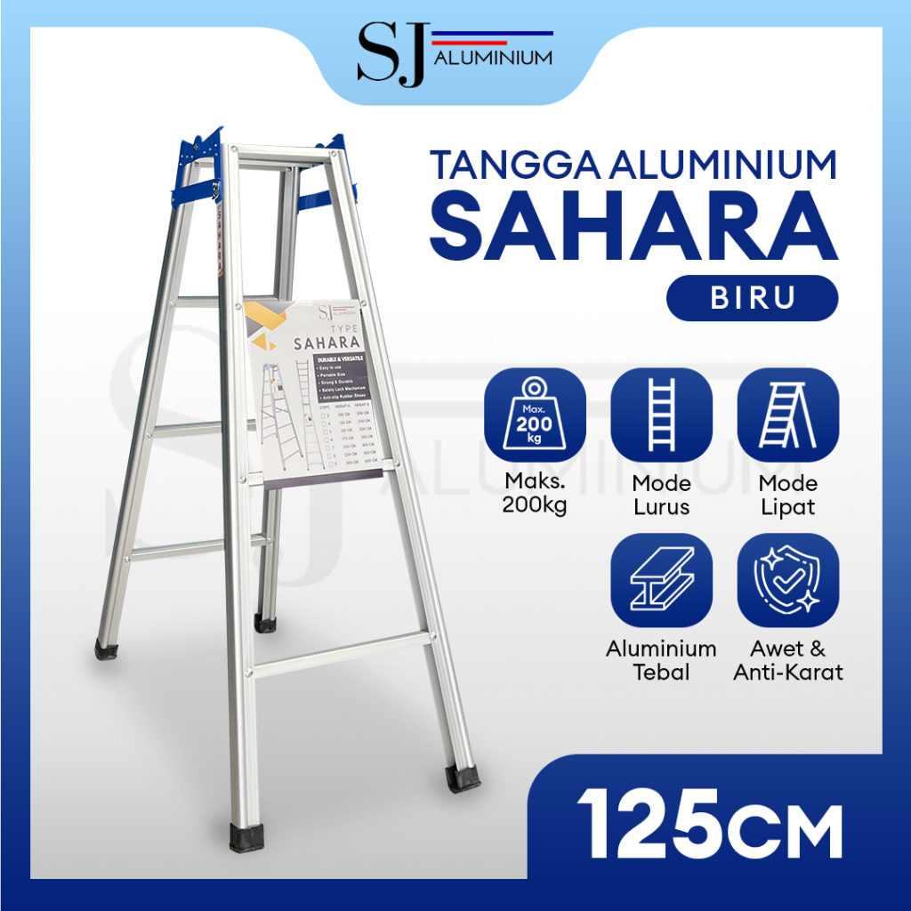 [SAHARA] Tangga Aluminium / Tangga Lipat / Tangga Aluminium Lipat - Jumbo & Multifungsi Tahan 200 KG