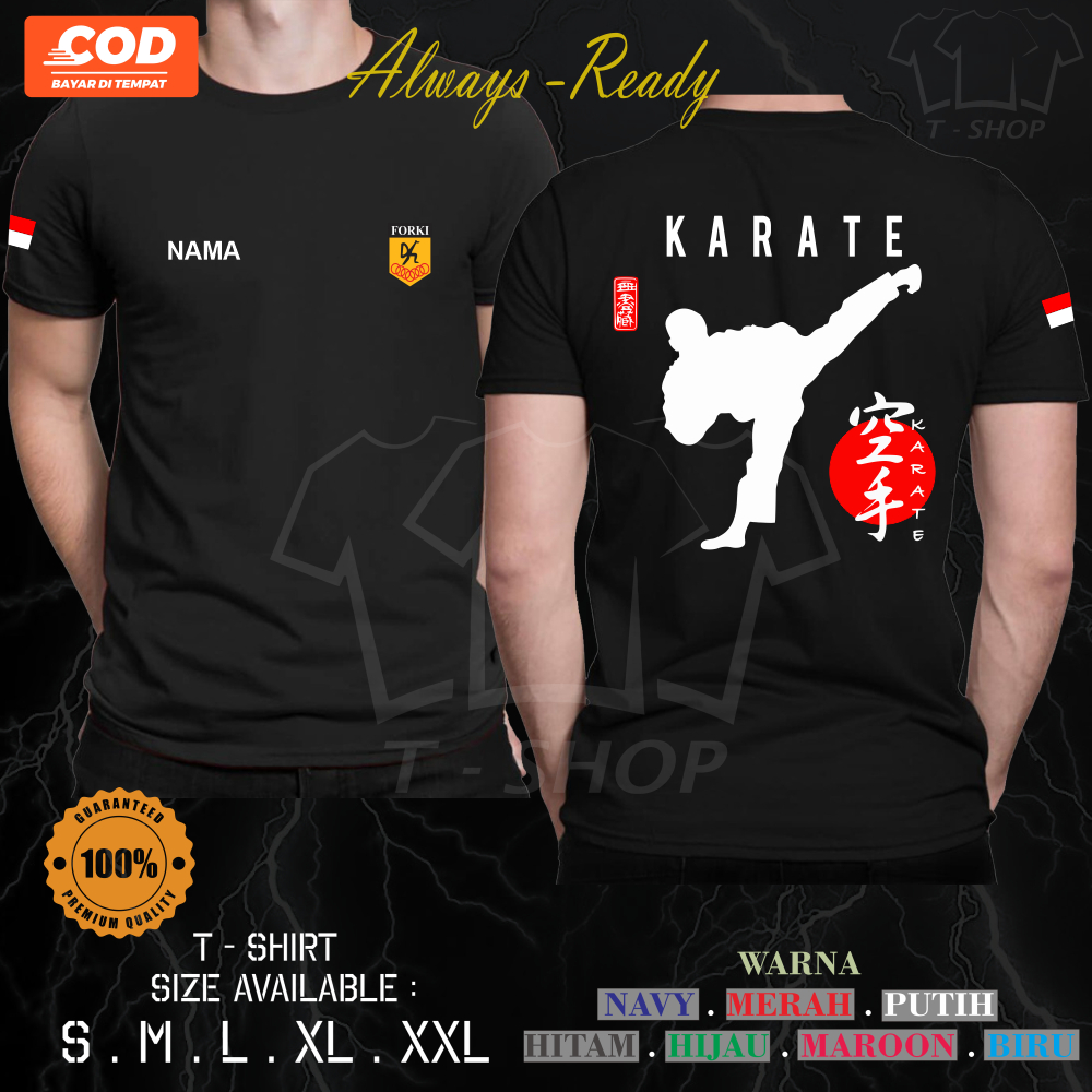 KAOS BAJU KARATE CLUB LENGAN PENDEK BISA REQUEST NAMA