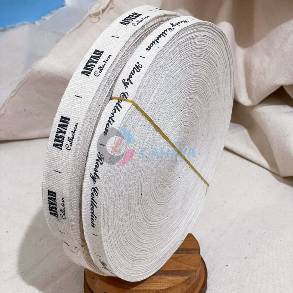 

(paket hemat) label pitrban label twilltape label cotton label rajut label lembut label merk cap