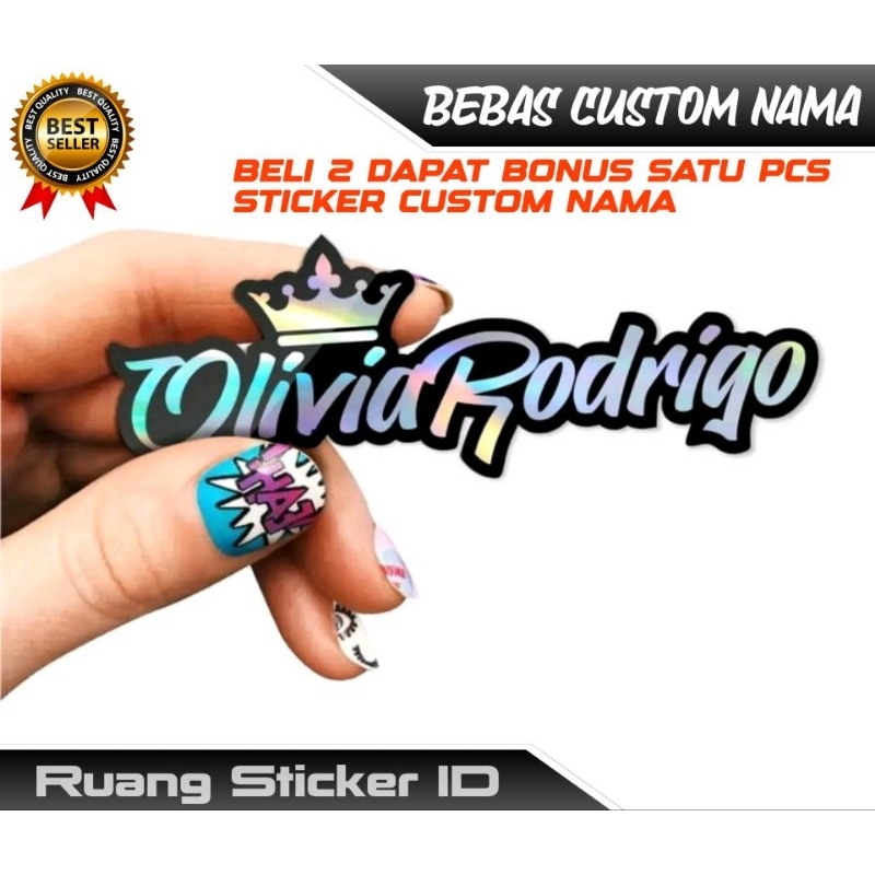 

Sticker Nama Custom Mahkota King & Queen | Cutting sticker | Tulisan nama Hologram