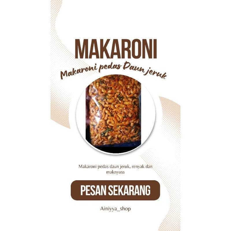 

Makaroni pedas/Makaroni pedas daun jeruk berat 1kg