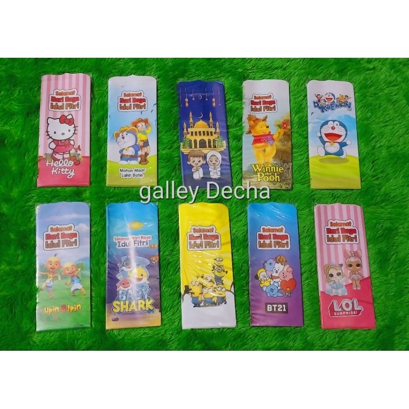 

Amplop Lebaran Jumbo (Sudah di Lem)Siap Pakai uk 7 x19cm Isi 10